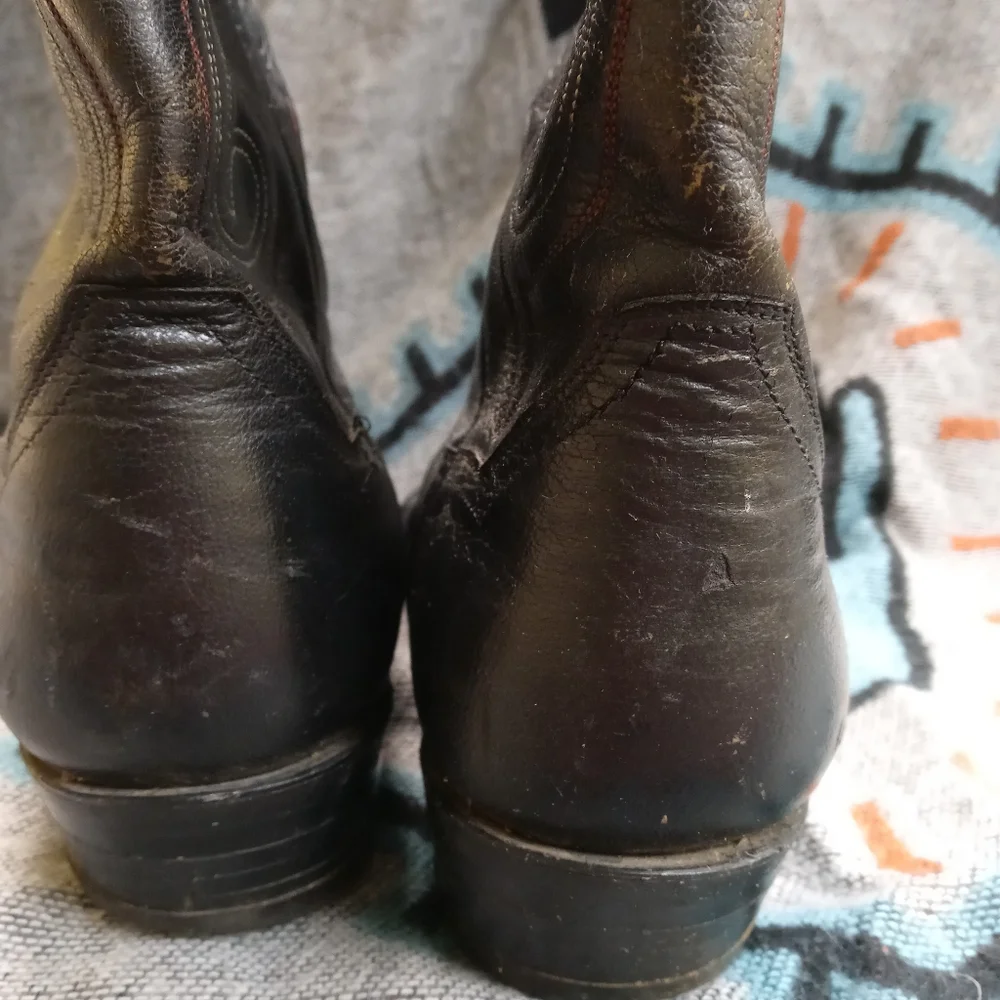 Vintage 1970s Mens Black Cowboy Boots_6